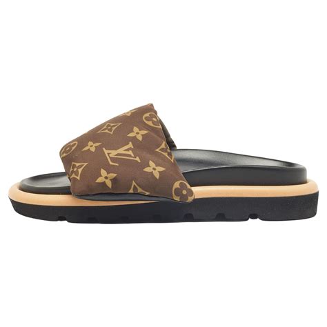 louis vuitton brown monogram nylon pool pillow comfort flat slides|Products by Louis Vuitton: Pool Pillow Flat Comfort Mules.